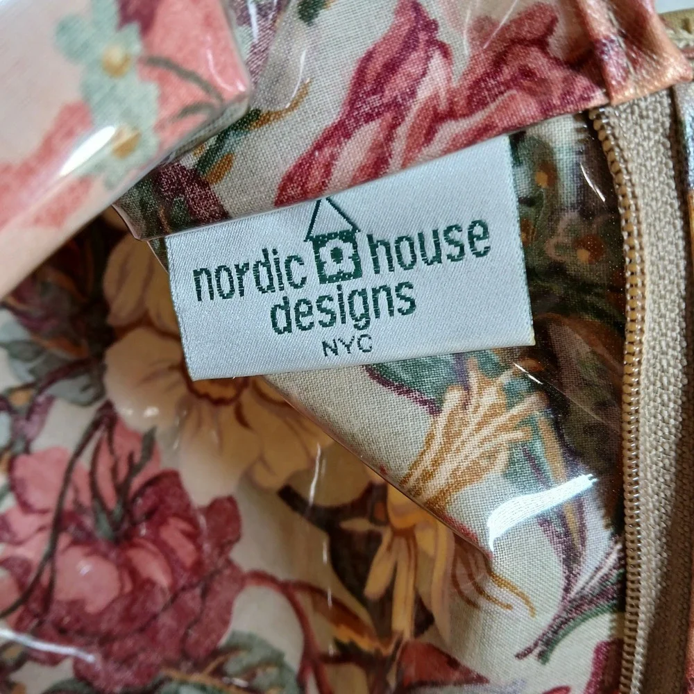 Nordic House Designs Cosmetic Bag Womens OS Floral Victorian Handshake Multi PVC
